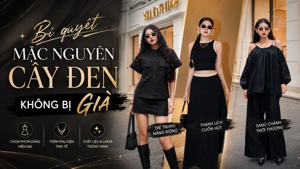Bí quyết mặc nguyên cây đen không bị già